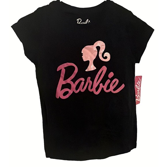 Barbie Other - Barbie Black Pink Logo Graphic Crew Neck Short Sleeve Tagless T-Shirt 7/8 kid